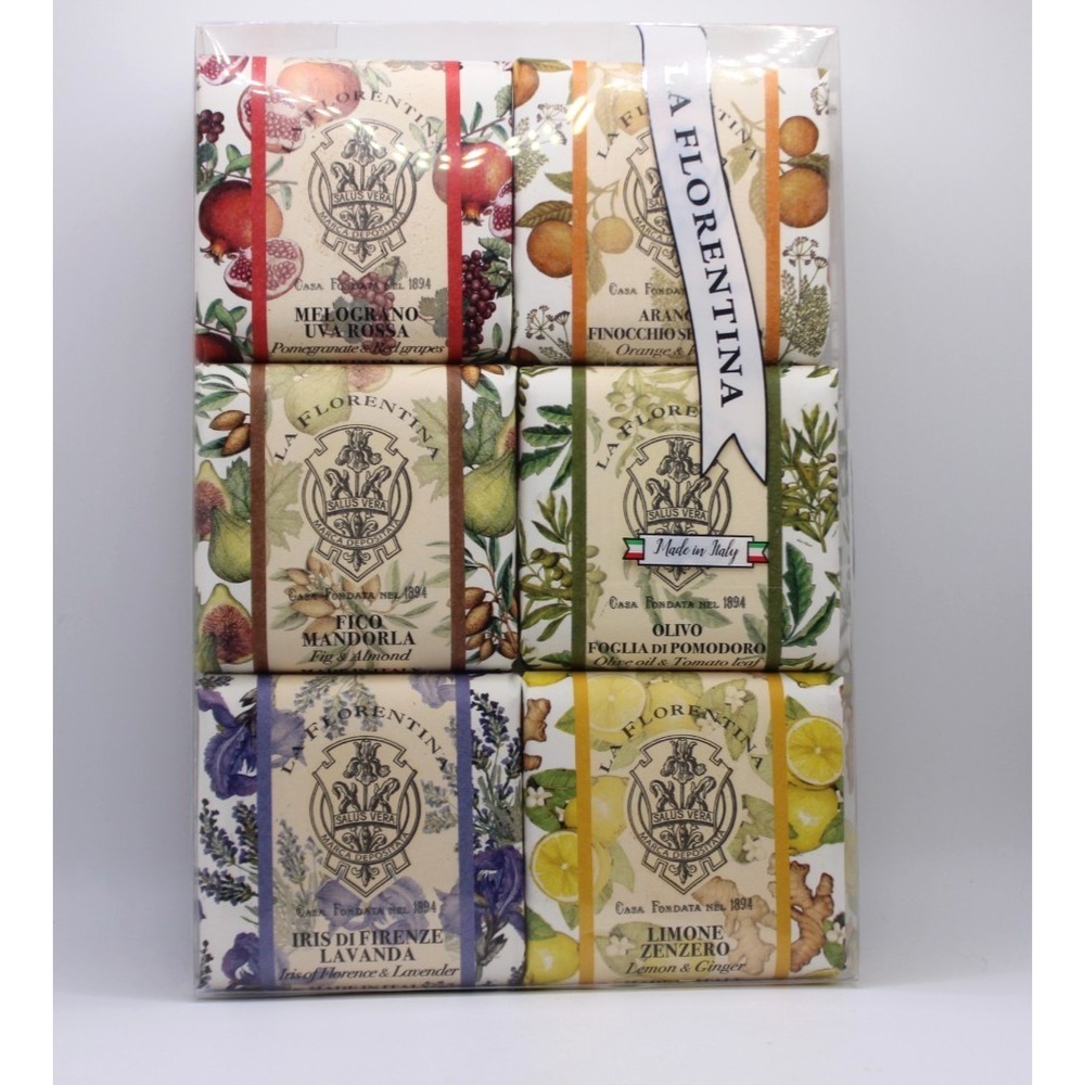 La Florentina 6 bars 3.7 oz ea NIB 6 scents Italian